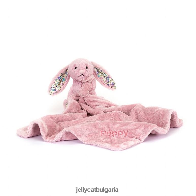 персонализирано цвете лале зайче залъгалка розово Jellycat играчка ZZR40328