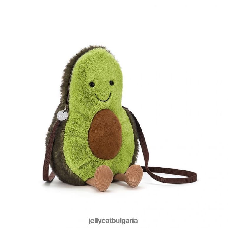 забавна зелена чанта с авокадо Jellycat чанта ZZR40157