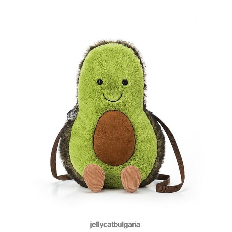забавна зелена чанта с авокадо Jellycat чанта ZZR40157
