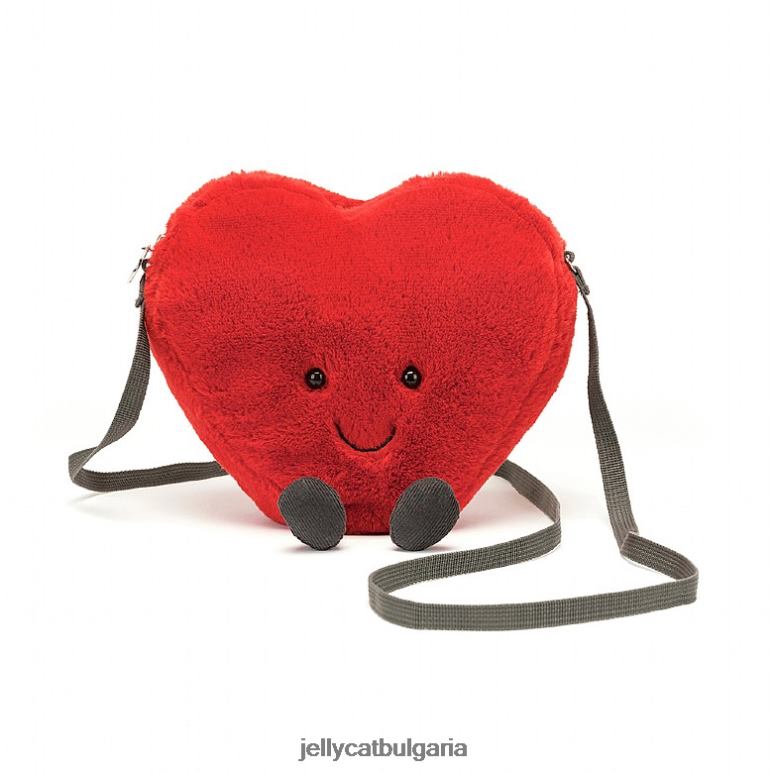 забавна чанта сърце червена Jellycat чанта ZZR40230