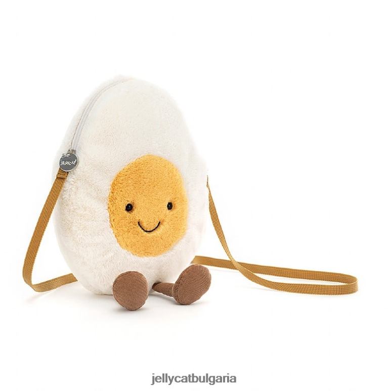 забавен щастлив варено яйце торбичка крем Jellycat чанта ZZR4099