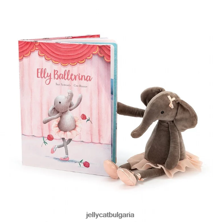 ели балерина книга и танци дарси сив слон Jellycat Книга ZZR40691