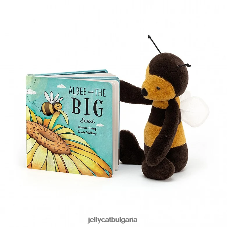 albee и голямата семенна книга и срамежлива многоцветна пчела Jellycat Книга ZZR40800