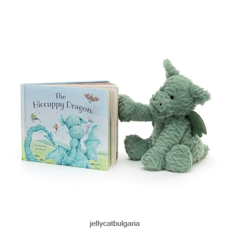 книгата на хълцащия дракон и драконовото зелено на fuddlewuddle Jellycat Книга ZZR40811