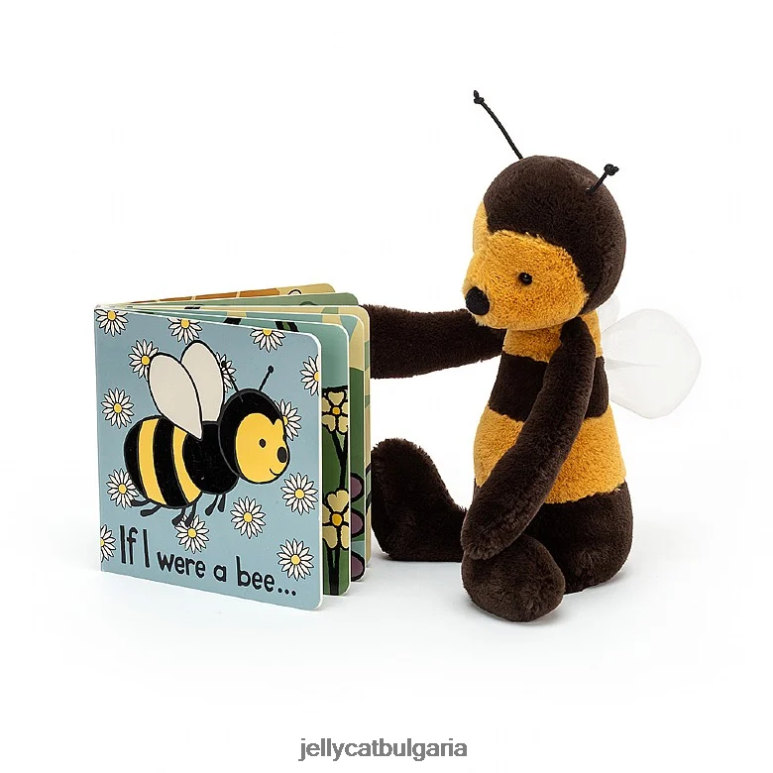 ако бях пчелна книга и срамежлива многоцветна пчела Jellycat Книга ZZR40795