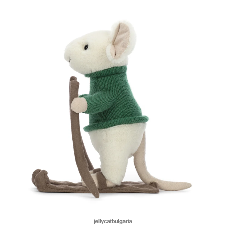 весела мишка кара ски зелено Jellycat играчка ZZR40233
