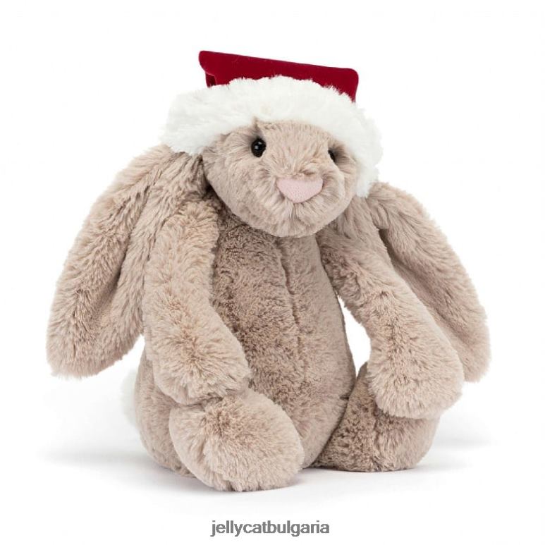 срамежливо коледно зайче бежово Jellycat играчка ZZR403