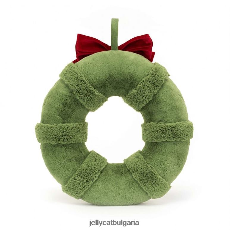забавно декориран многоцветен коледен венец Jellycat играчка ZZR40552