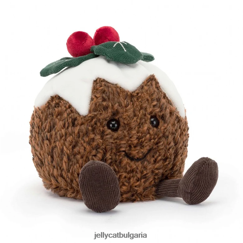 забавен коледен пудинг кафяв Jellycat играчка ZZR4074