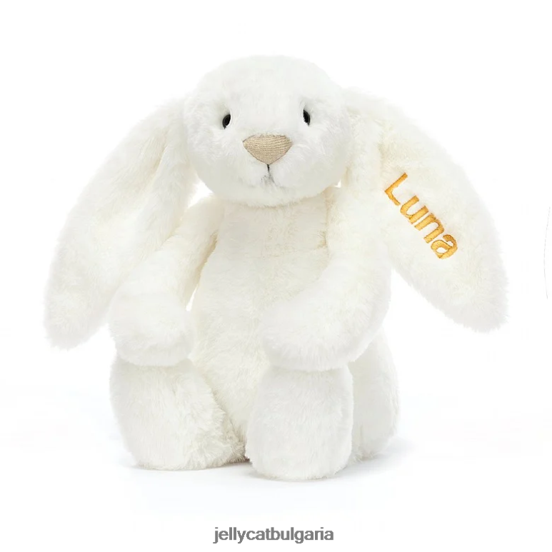 персонализирано срамежливо луксозно зайче luna средно бяло Jellycat играчка ZZR40228