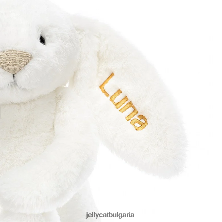 персонализирано срамежливо луксозно зайче luna средно бяло Jellycat играчка ZZR40228
