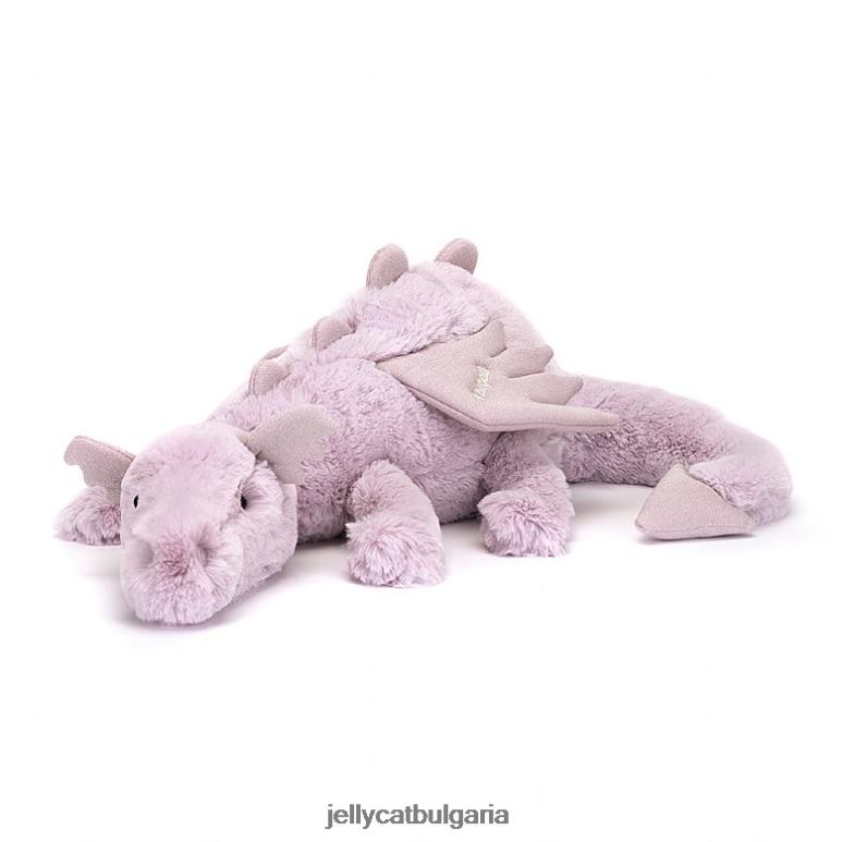 персонализиран лавандула дракон огромен люляк Jellycat играчка ZZR40456