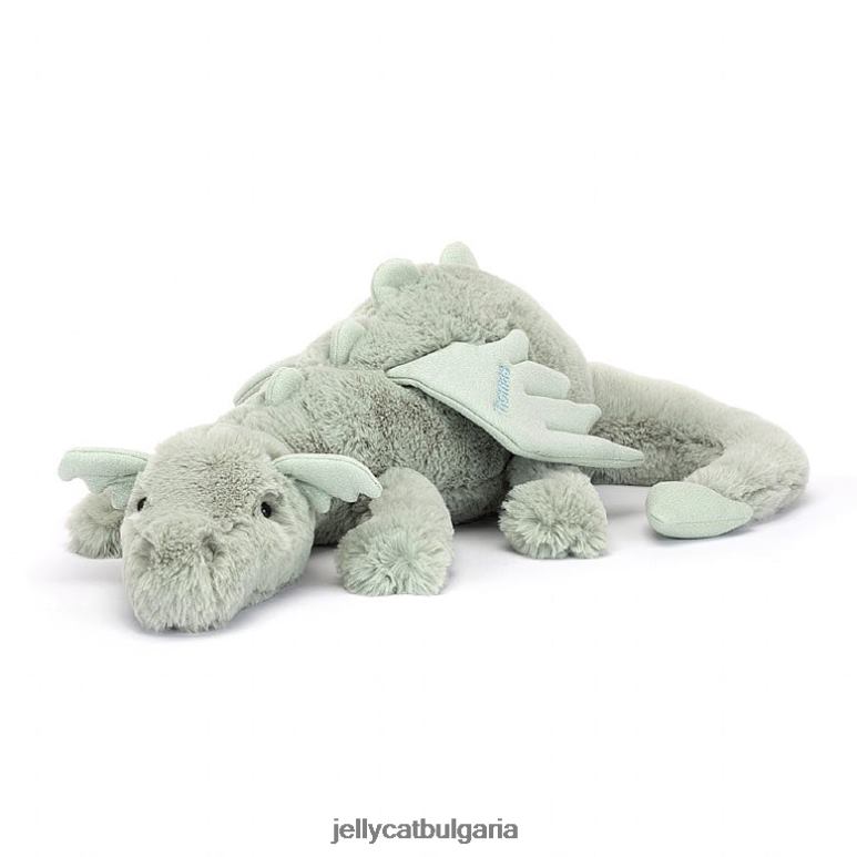 персонализиран градински дракон огромен бледозелен Jellycat играчка ZZR40646