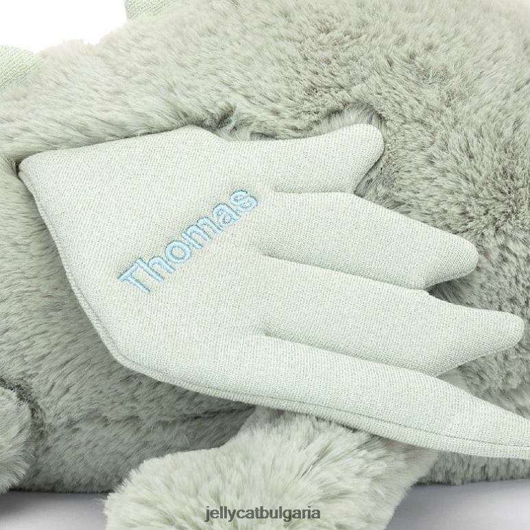 персонализиран градински дракон огромен бледозелен Jellycat играчка ZZR40646