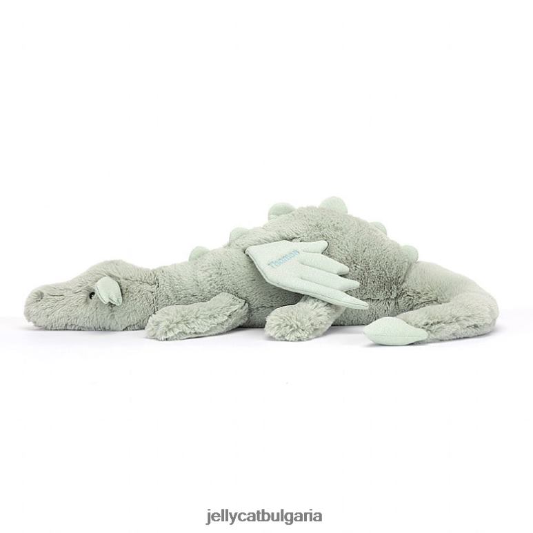 персонализиран градински дракон огромен бледозелен Jellycat играчка ZZR40646