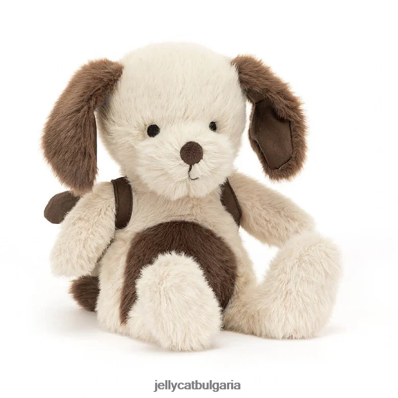 раница кученце кафяво и бяло Jellycat играчка ZZR40569 раница кученце кафяво и бяло Jellycat играчка ZZR40569