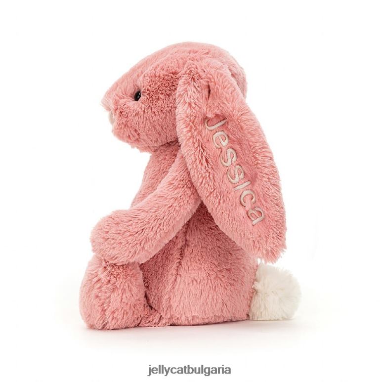 персонализирано срамежливо зайче с венчелистчета средно розово сорбе Jellycat играчка ZZR40130