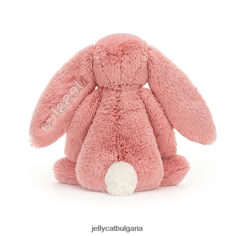 персонализирано срамежливо зайче с венчелистчета средно розово сорбе Jellycat играчка ZZR40130