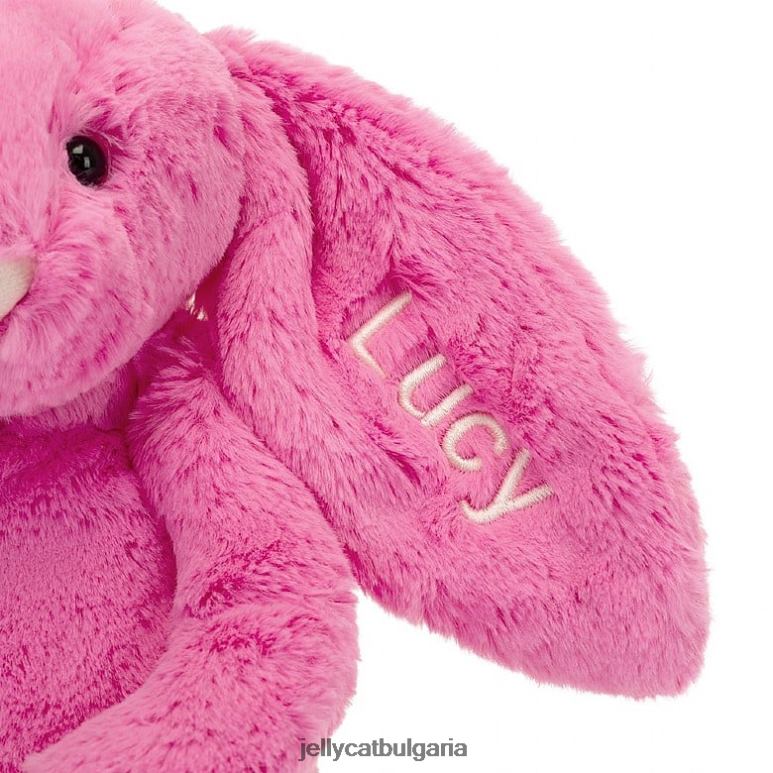 персонализирано срамежливо зайче средно горещо розово Jellycat играчка ZZR40173