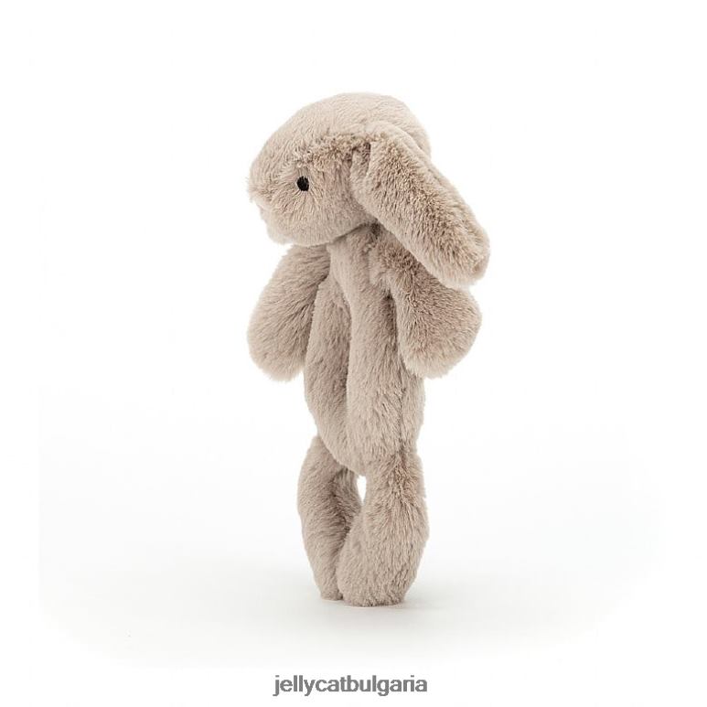 срамежливо зайче пръстен дрънкалка бежово Jellycat играчка ZZR40195
