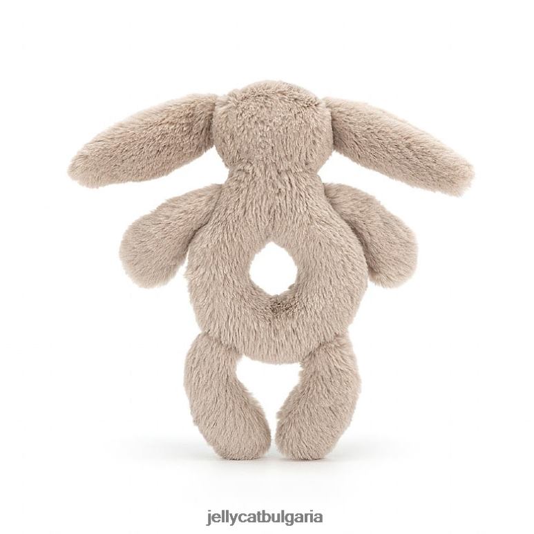 срамежливо зайче пръстен дрънкалка бежово Jellycat играчка ZZR40195