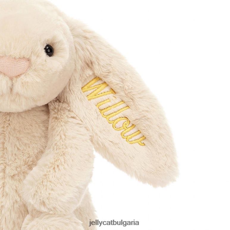 персонализирано срамежливо луксозно зайче върба средно бежово Jellycat играчка ZZR40237