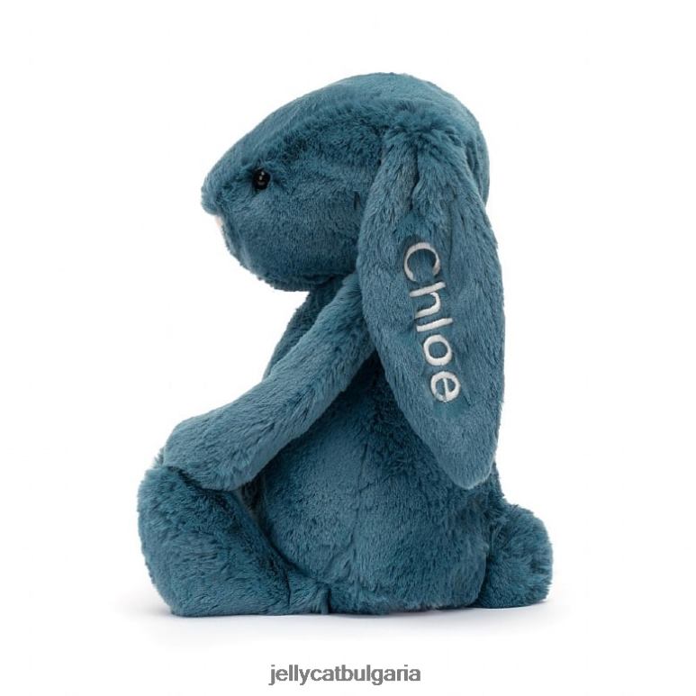 персонализирано срамежливо минерално синьо зайче средно колбалтово синьо Jellycat играчка ZZR40346