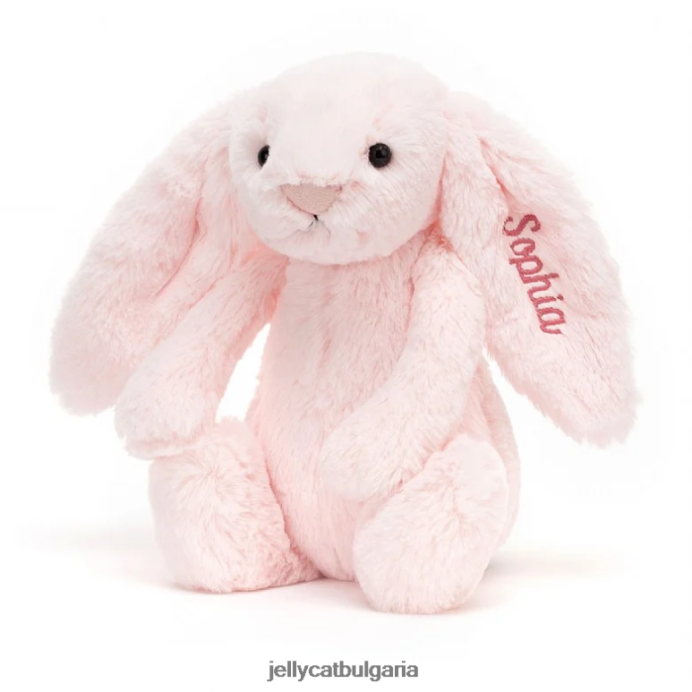 персонализирано срамежливо розово зайче средно бебешко розово Jellycat играчка ZZR4048