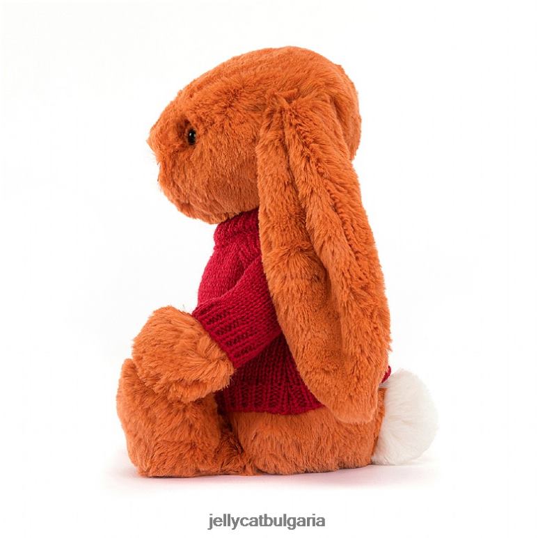 срамежливо мандариново зайче с персонализиран червен портокал Jellycat играчка ZZR40509