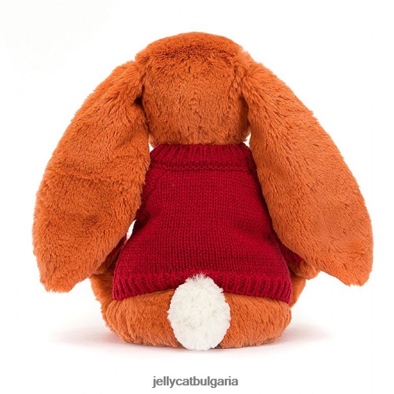 срамежливо мандариново зайче с персонализиран червен портокал Jellycat играчка ZZR40509