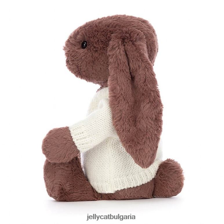 срамежливо зайче фъдж с персонализиран сметанов шоколад Jellycat играчка ZZR40513