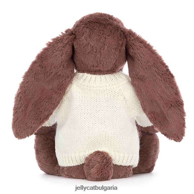 срамежливо зайче фъдж с персонализиран сметанов шоколад Jellycat играчка ZZR40513