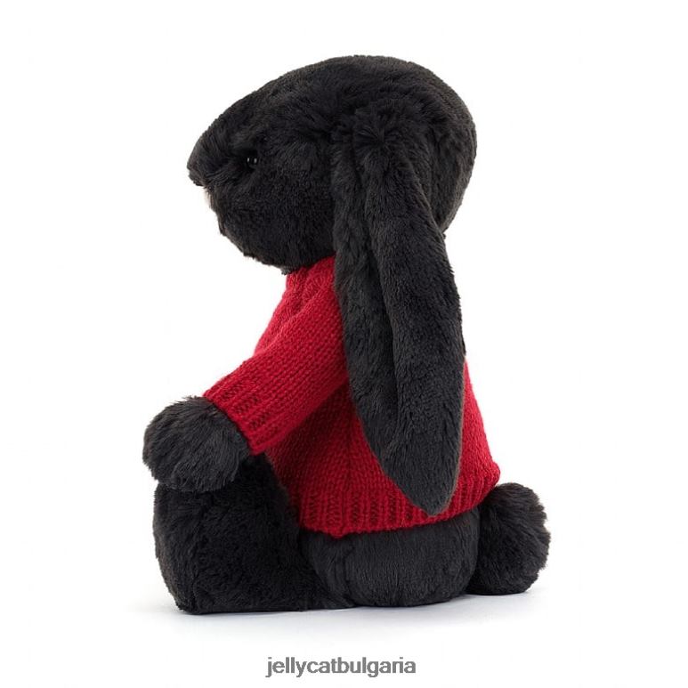 срамежливо зайче с персонализирано мастило с червен скок Jellycat играчка ZZR40519