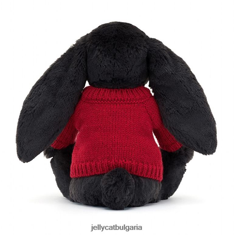 срамежливо зайче с персонализирано мастило с червен скок Jellycat играчка ZZR40519