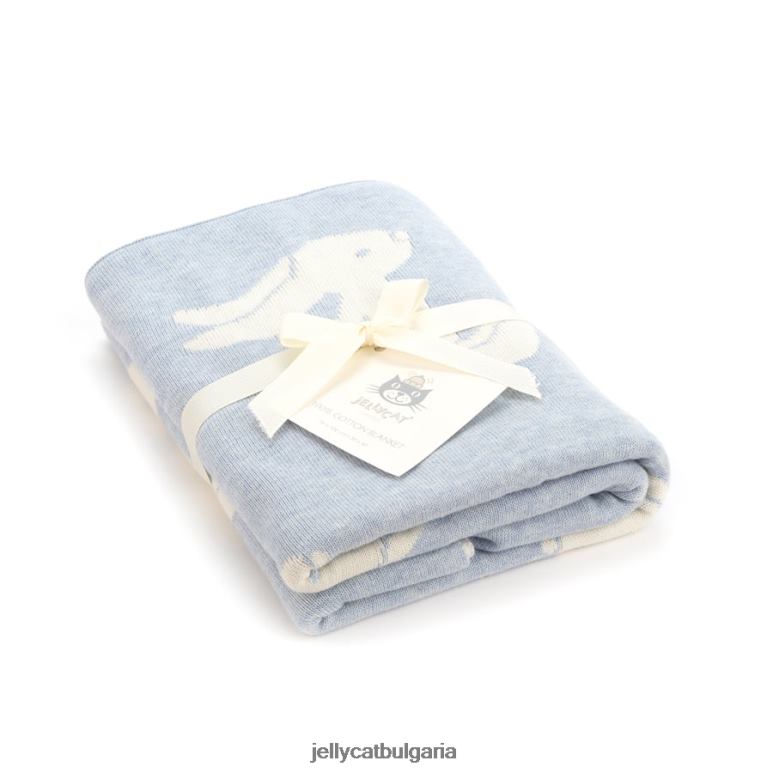 срамежливо зайче одеяло синьо Jellycat играчка ZZR40697