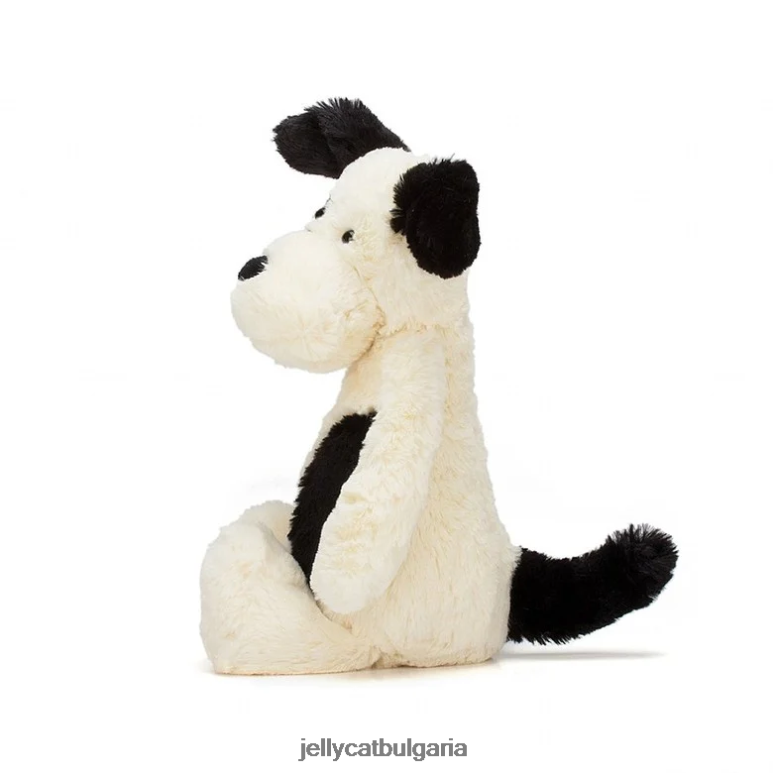 срамежливо черно и кремаво кученце черно и бяло Jellycat играчка ZZR40162