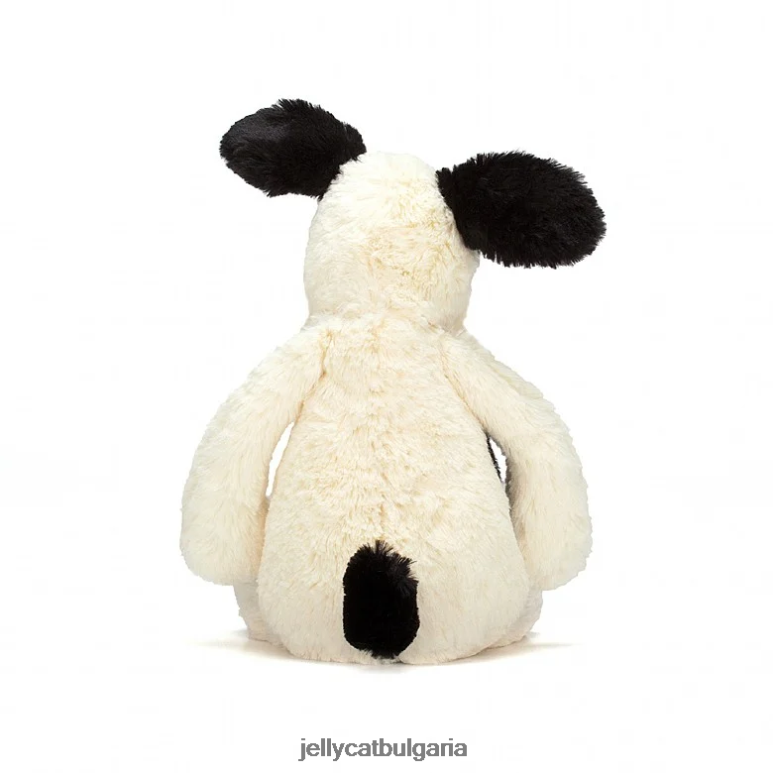 срамежливо черно и кремаво кученце черно и бяло Jellycat играчка ZZR40162