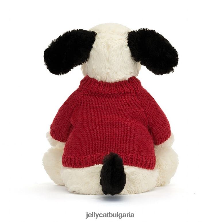 срамежливо черно и кремаво кученце черно и бяло Jellycat играчка ZZR40171