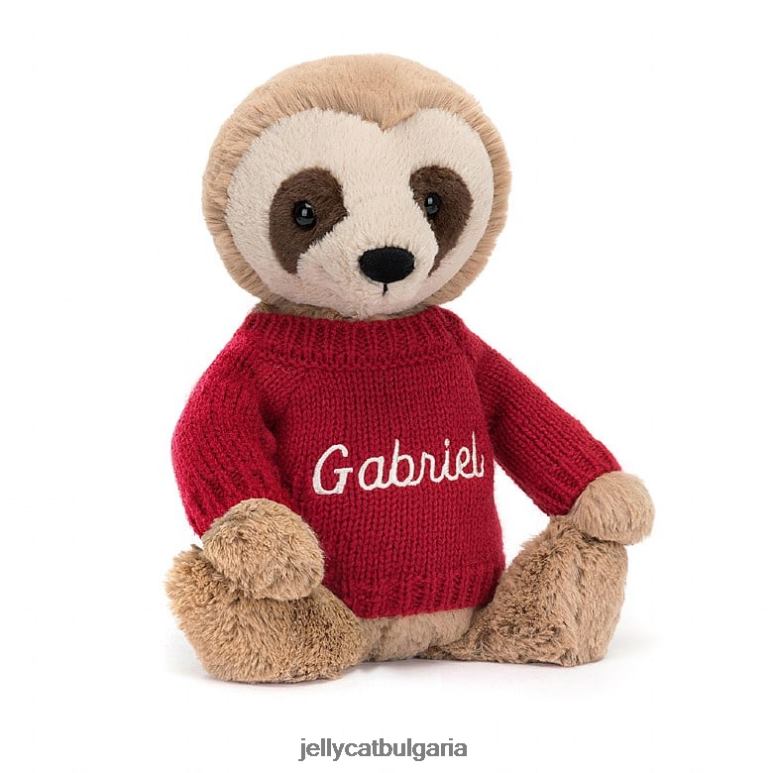 срамежлив ленивец с персонализиран червен загар Jellycat играчка ZZR40205