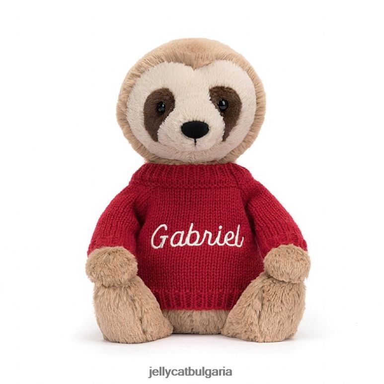 срамежлив ленивец с персонализиран червен загар Jellycat играчка ZZR40205