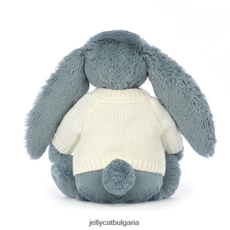blossom dusky с персонализиран кремав пуловер син Jellycat играчка ZZR40331