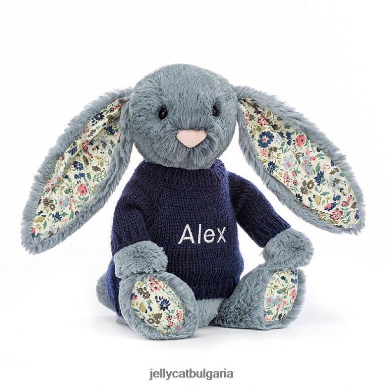 blossom dusky с персонализиран тъмносин пуловер Jellycat играчка ZZR40436