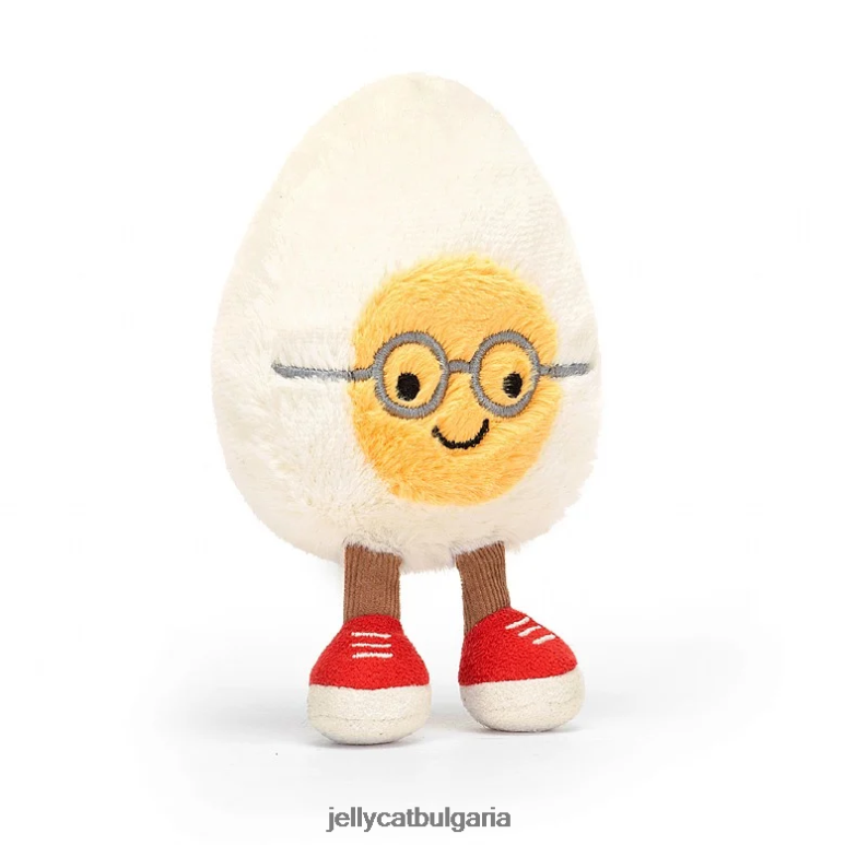 забавно варено яйце шик бяло и жълто Jellycat играчка ZZR4055