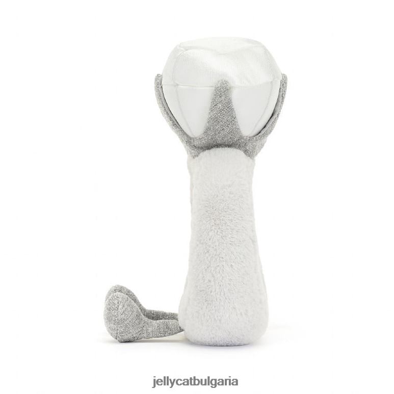 забавен диамантен пръстен сив Jellycat играчка ZZR40535